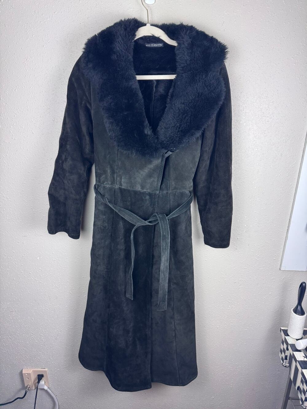 Vintage 100% Genuine Leather Black Coat Womens Size Small